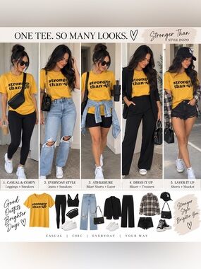 Wendi Williams Studio “Stronger Than” Graphic Tee | Mustard Yellow | Size Small